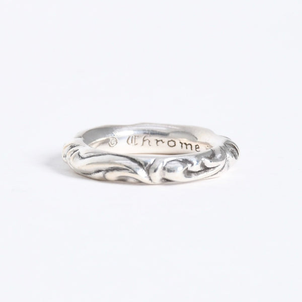 極美品 CHROME HEARTS クロムハーツ SCROLL BAND RING スクロール バンド リング 重量約9.34g サイズ16.5号 シルバー925 中古 4a007926