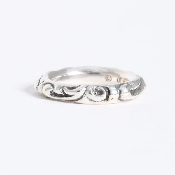 極美品 CHROME HEARTS クロムハーツ SCROLL BAND RING スクロール バンド リング 重量約9.34g サイズ16.5号 シルバー925 中古 4a007926
