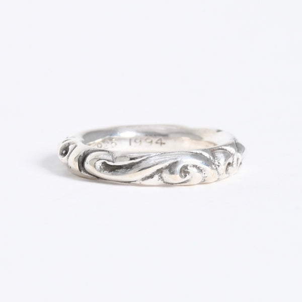 極美品 CHROME HEARTS クロムハーツ SCROLL BAND RING スクロール バンド リング 重量約9.34g サイズ16.5号 シルバー925 中古 4a007926