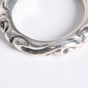 極美品 CHROME HEARTS クロムハーツ SCROLL BAND RING スクロール バンド リング 重量約9.34g サイズ16.5号 シルバー925 中古 4a007926