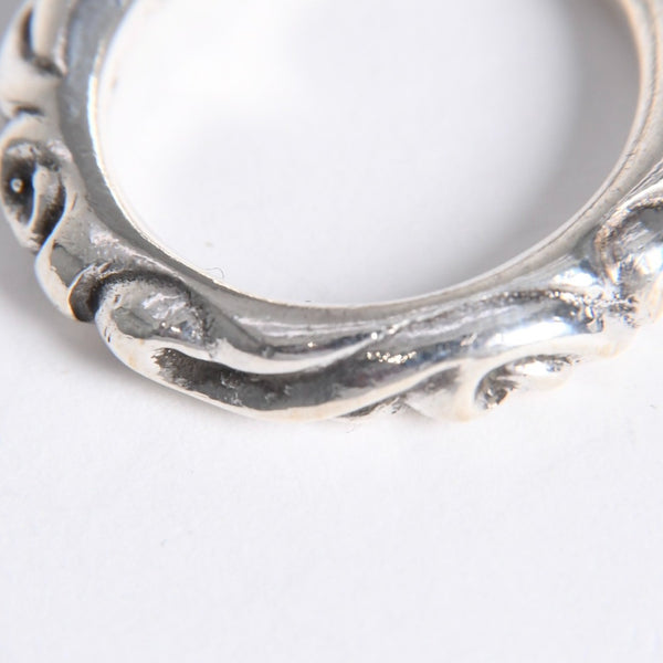 極美品 CHROME HEARTS クロムハーツ SCROLL BAND RING スクロール バンド リング 重量約9.34g サイズ16.5号 シルバー925 中古 4a007926