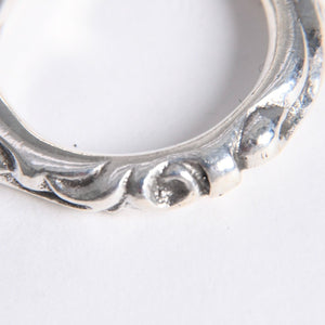 極美品 CHROME HEARTS クロムハーツ SCROLL BAND RING スクロール バンド リング 重量約9.34g サイズ16.5号 シルバー925 中古 4a007926