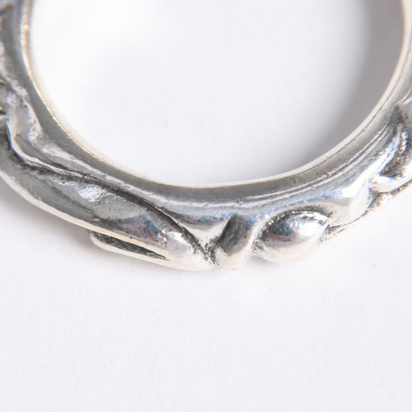 極美品 CHROME HEARTS クロムハーツ SCROLL BAND RING スクロール バンド リング 重量約9.34g サイズ16.5号 シルバー925 中古 4a007926