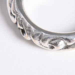 極美品 CHROME HEARTS クロムハーツ SCROLL BAND RING スクロール バンド リング 重量約9.34g サイズ16.5号 シルバー925 中古 4a007926