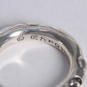 極美品 CHROME HEARTS クロムハーツ SCROLL BAND RING スクロール バンド リング 重量約9.34g サイズ16.5号 シルバー925 中古 4a007926