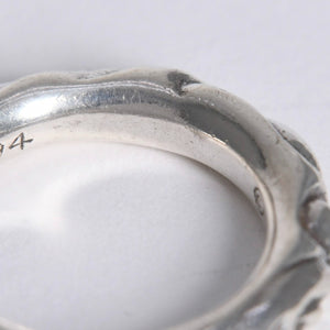 極美品 CHROME HEARTS クロムハーツ SCROLL BAND RING スクロール バンド リング 重量約9.34g サイズ16.5号 シルバー925 中古 4a007926