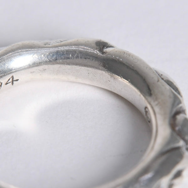極美品 CHROME HEARTS クロムハーツ SCROLL BAND RING スクロール バンド リング 重量約9.34g サイズ16.5号 シルバー925 中古 4a007926