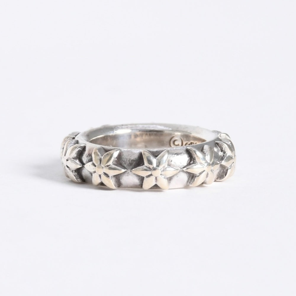 極美品 CHROME HEARTS クロムハーツ STAR BAND RING スター バンドリング 重量約10.39g サイズ9号 シルバー925 中古 4a007953