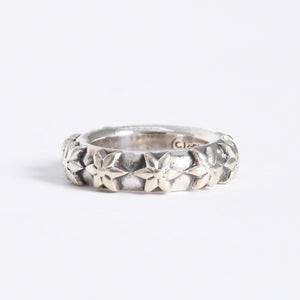 極美品 CHROME HEARTS クロムハーツ STAR BAND RING スター バンドリング 重量約10.39g サイズ9号 シルバー925 中古 4a007953