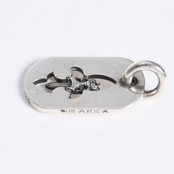 極美品 CHROME HEARTS クロムハーツ D TAG SML FLE DAG フレアダガー ドッグタグ スモール ペンダントトップ 重量約8.66g 中古 4a007932