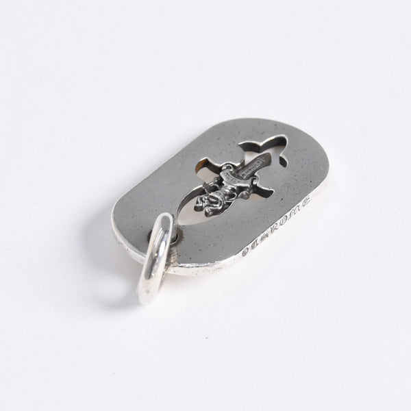 極美品 CHROME HEARTS クロムハーツ D TAG SML FLE DAG フレアダガー ドッグタグ スモール ペンダントトップ 重量約8.66g 中古 4a007932