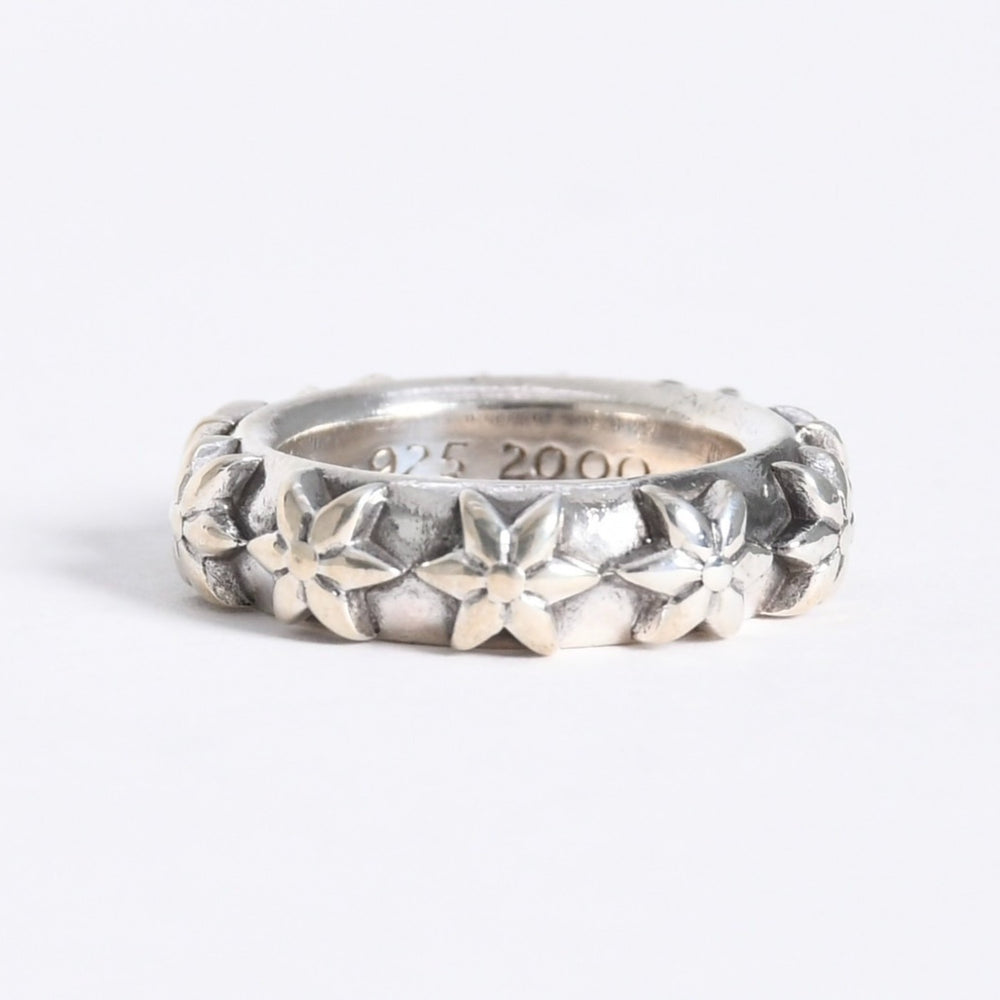 極美品 CHROME HEARTS クロムハーツ STAR BAND RING スター バンドリング 重量約10.39g サイズ9号 シルバー925 中古 4a007953