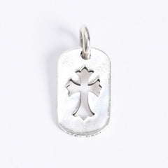 極美品 CHROME HEARTS クロムハーツ D TAG SML CO CRS カットアウトクロス ドッグタグ スモール ペンダントトップ 重量約8.29g 中古 4a007978