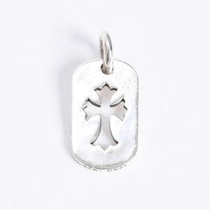 極美品 CHROME HEARTS クロムハーツ D TAG SML CO CRS カットアウトクロス ドッグタグ スモール ペンダントトップ 重量約8.29g 中古 4a007978