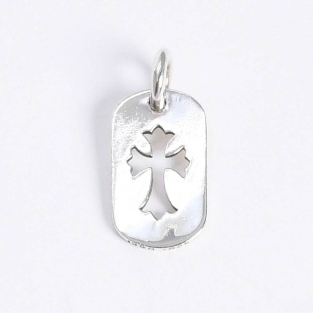 極美品 CHROME HEARTS クロムハーツ D TAG SML CO CRS カットアウトクロス ドッグタグ スモール ペンダントトップ 重量約8.29g 中古 4a007978