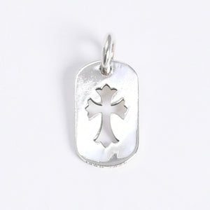 極美品 CHROME HEARTS クロムハーツ D TAG SML CO CRS カットアウトクロス ドッグタグ スモール ペンダントトップ 重量約8.29g 中古 4a007978