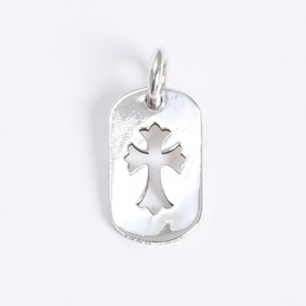 極美品 CHROME HEARTS クロムハーツ D TAG SML CO CRS カットアウトクロス ドッグタグ スモール ペンダントトップ 重量約8.29g 中古 4a007978