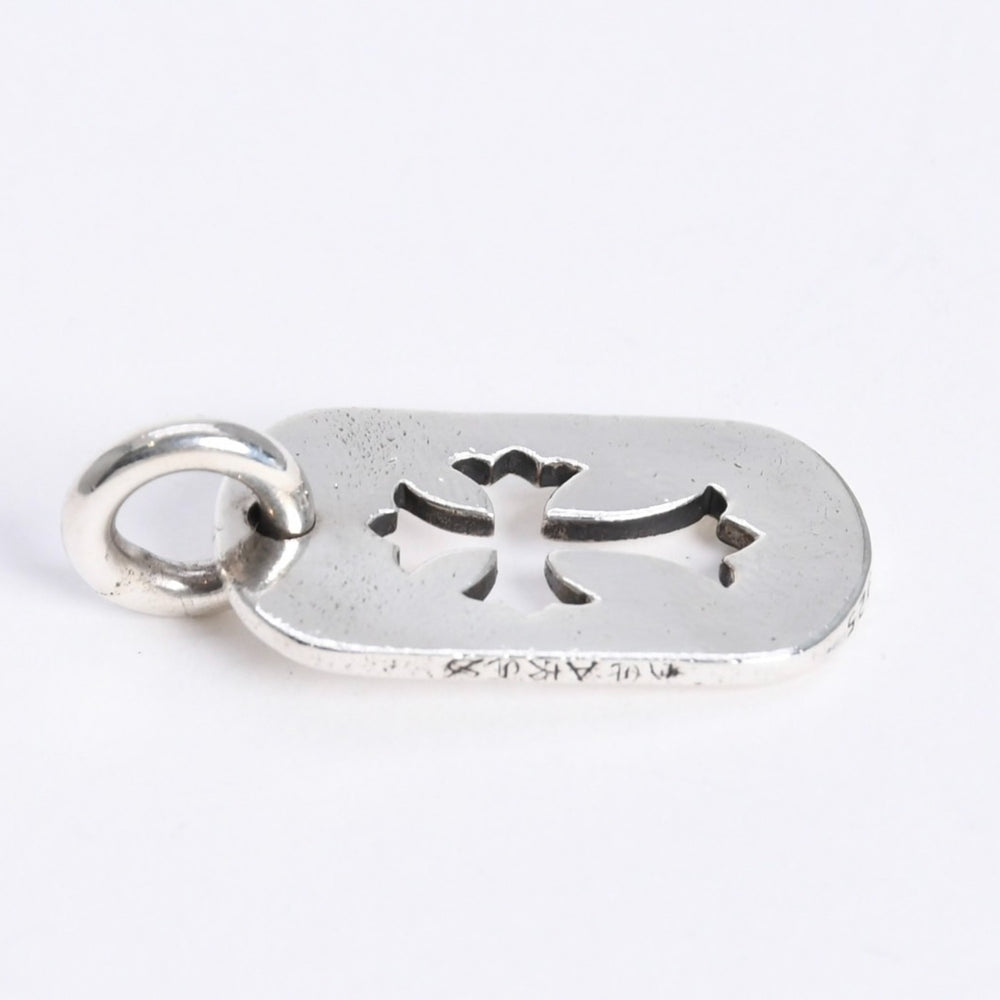 極美品 CHROME HEARTS クロムハーツ D TAG SML CO CRS カットアウトクロス ドッグタグ スモール ペンダントトップ 重量約8.29g 中古 4a007978