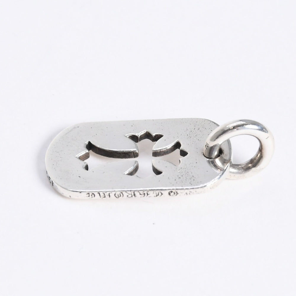 極美品 CHROME HEARTS クロムハーツ D TAG SML CO CRS カットアウトクロス ドッグタグ スモール ペンダントトップ 重量約8.29g 中古 4a007978