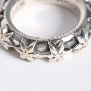 極美品 CHROME HEARTS クロムハーツ STAR BAND RING スター バンドリング 重量約10.39g サイズ9号 シルバー925 中古 4a007953