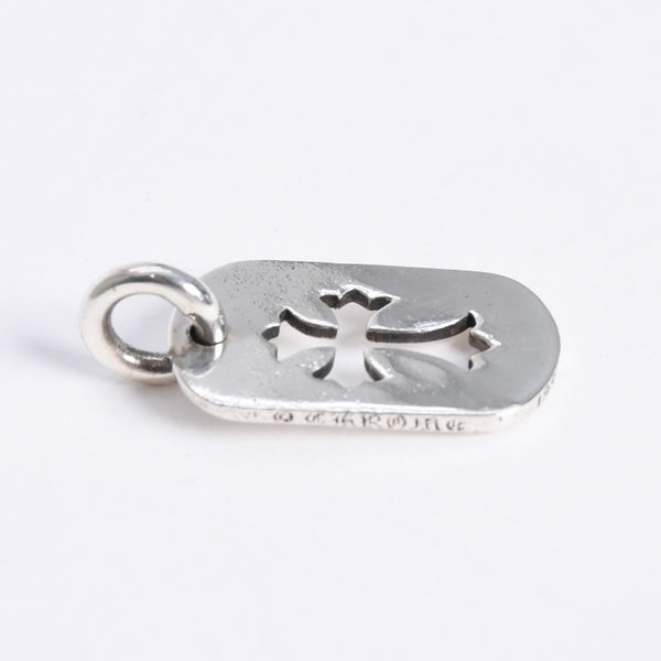 極美品 CHROME HEARTS クロムハーツ D TAG SML CO CRS カットアウトクロス ドッグタグ スモール ペンダントトップ 重量約8.29g 中古 4a007978