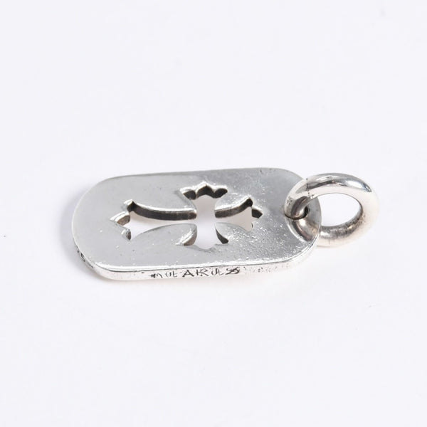 極美品 CHROME HEARTS クロムハーツ D TAG SML CO CRS カットアウトクロス ドッグタグ スモール ペンダントトップ 重量約8.29g 中古 4a007978