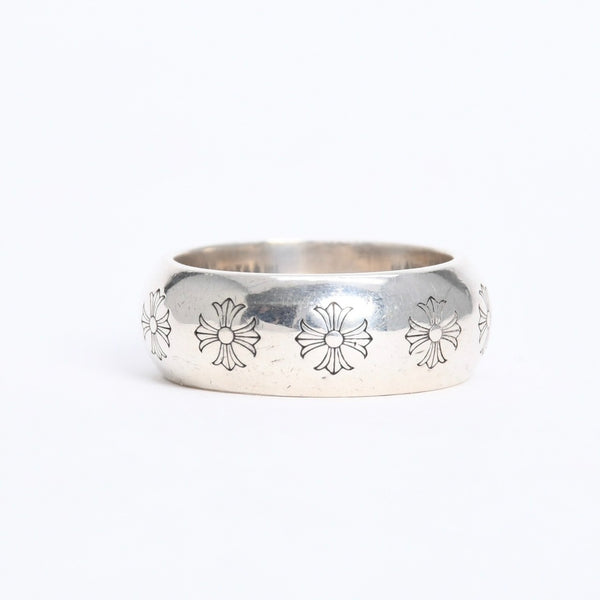 極美品 CHROME HEARTS クロムハーツ RND 10mm CH PLS 10mm ラウンド CHプラス リング 重量約17.19g サイズ26.5号 シルバー925 中古 4a008203