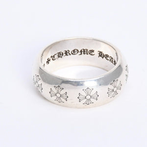 極美品 CHROME HEARTS クロムハーツ RND 10mm CH PLS 10mm ラウンド CHプラス リング 重量約17.19g サイズ26.5号 シルバー925 中古 4a008203