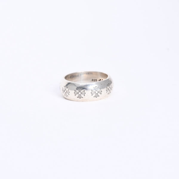 極美品 CHROME HEARTS クロムハーツ RND 10mm CH PLS 10mm ラウンド CHプラス リング 重量約17.19g サイズ26.5号 シルバー925 中古 4a008203