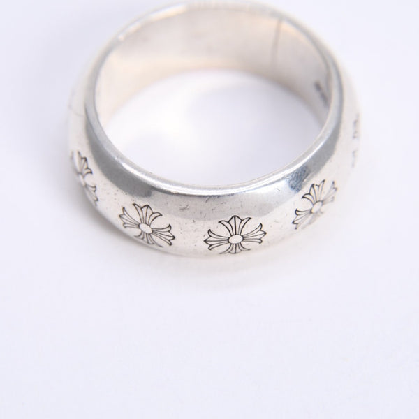 極美品 CHROME HEARTS クロムハーツ RND 10mm CH PLS 10mm ラウンド CHプラス リング 重量約17.19g サイズ26.5号 シルバー925 中古 4a008203