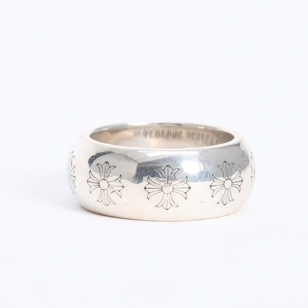 極美品 CHROME HEARTS クロムハーツ RND 10mm CH PLS 10mm ラウンド CHプラス リング 重量約15.57g サイズ17号 シルバー925 中古 4a008204