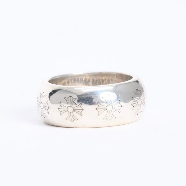 極美品 CHROME HEARTS クロムハーツ RND 10mm CH PLS 10mm ラウンド CHプラス リング 重量約15.57g サイズ17号 シルバー925 中古 4a008204