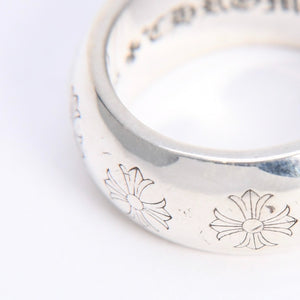 極美品 CHROME HEARTS クロムハーツ RND 10mm CH PLS 10mm ラウンド CHプラス リング 重量約15.57g サイズ17号 シルバー925 中古 4a008204