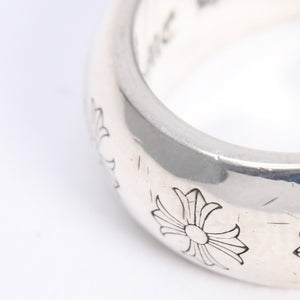 極美品 CHROME HEARTS クロムハーツ RND 10mm CH PLS 10mm ラウンド CHプラス リング 重量約15.57g サイズ17号 シルバー925 中古 4a008204