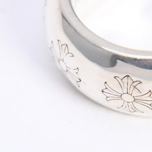 極美品 CHROME HEARTS クロムハーツ RND 10mm CH PLS 10mm ラウンド CHプラス リング 重量約15.57g サイズ17号 シルバー925 中古 4a008204