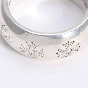 極美品 CHROME HEARTS クロムハーツ RND 10mm CH PLS 10mm ラウンド CHプラス リング 重量約15.57g サイズ17号 シルバー925 中古 4a008204