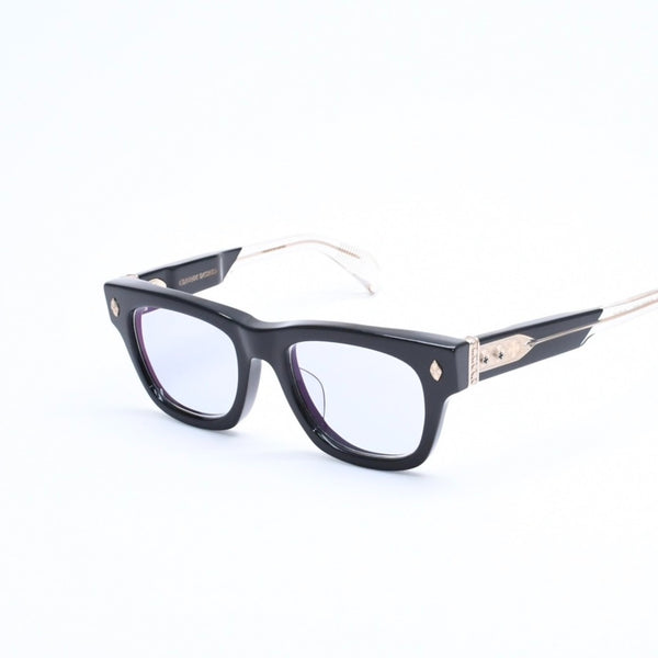 CHROME HEARTS クロムハーツ DICK FITZENER 伊達メガネ アイウェア サイズ51□20-147 CHプラス ブラック 美品 中古 4a007934