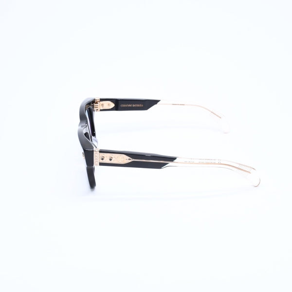 CHROME HEARTS クロムハーツ DICK FITZENER 伊達メガネ アイウェア サイズ51□20-147 CHプラス ブラック 美品 中古 4a007934