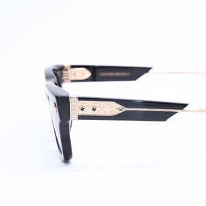 CHROME HEARTS クロムハーツ DICK FITZENER 伊達メガネ アイウェア サイズ51□20-147 CHプラス ブラック 美品 中古 4a007934
