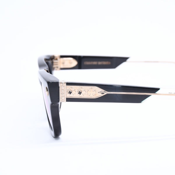 CHROME HEARTS クロムハーツ DICK FITZENER 伊達メガネ アイウェア サイズ51□20-147 CHプラス ブラック 美品 中古 4a007934