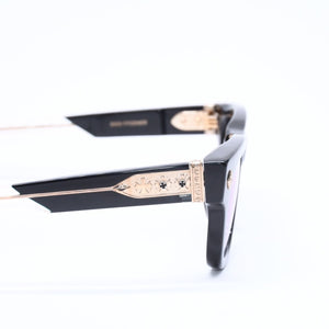 CHROME HEARTS クロムハーツ DICK FITZENER 伊達メガネ アイウェア サイズ51□20-147 CHプラス ブラック 美品 中古 4a007934