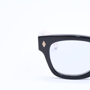 CHROME HEARTS クロムハーツ DICK FITZENER 伊達メガネ アイウェア サイズ51□20-147 CHプラス ブラック 美品 中古 4a007934
