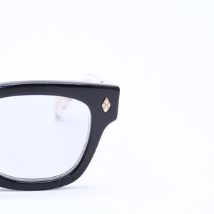 CHROME HEARTS クロムハーツ DICK FITZENER 伊達メガネ アイウェア サイズ51□20-147 CHプラス ブラック 美品 中古 4a007934