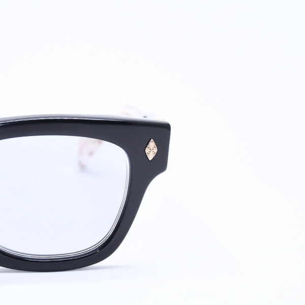 CHROME HEARTS クロムハーツ DICK FITZENER 伊達メガネ アイウェア サイズ51□20-147 CHプラス ブラック 美品 中古 4a007934