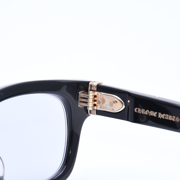 CHROME HEARTS クロムハーツ DICK FITZENER 伊達メガネ アイウェア サイズ51□20-147 CHプラス ブラック 美品 中古 4a007934