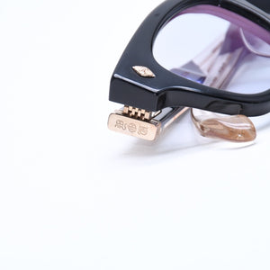 CHROME HEARTS クロムハーツ DICK FITZENER 伊達メガネ アイウェア サイズ51□20-147 CHプラス ブラック 美品 中古 4a007934