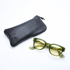 極美品 CHROME HEARTS クロムハーツ CUNTVOLUTED サングラス サイズ49□23-147 ダガー装飾 BSフレア クリアグリーン イエロー 中古 4a007949