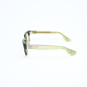 極美品 CHROME HEARTS クロムハーツ CUNTVOLUTED サングラス サイズ49□23-147 ダガー装飾 BSフレア クリアグリーン イエロー 中古 4a007949