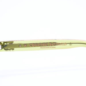 極美品 CHROME HEARTS クロムハーツ CUNTVOLUTED サングラス サイズ49□23-147 ダガー装飾 BSフレア クリアグリーン イエロー 中古 4a007949
