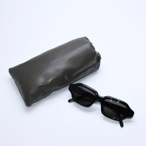 極美品 LOEWE ロエベ レクタンギュラー スリム サングラス LW40157U サイズ51◻︎17 140 ブラック グレー アイウェア ゴールド金具 中古 4a007958